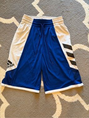 adidas Royal Blue and White Mens Athletic Shorts